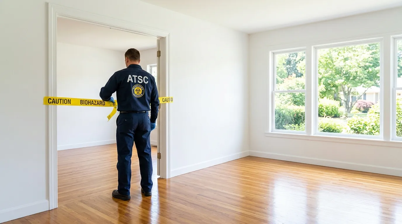 Certified biohazard cleanup crew performing Decomposition Cleanup in Burkburnett